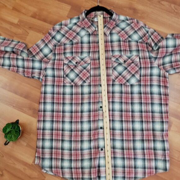 Wind River Plaid Snap Front Button Down Shirt Marks Work Warehouse Men's Sz XL - Picture 10 of 11